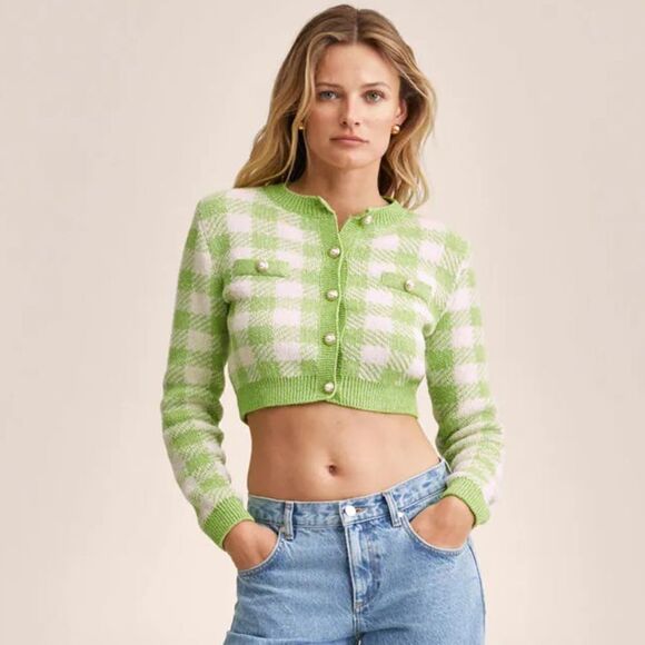 Mango Knit Cropped Cardigan New - Picture 8 of 14